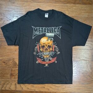 Metallica Pushead‎ Met Club 2004 Graphic T-shirt Men Black XXL (24.5x32)
